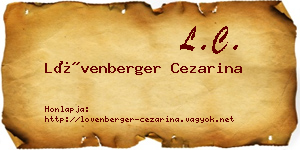 Lövenberger Cezarina névjegykártya